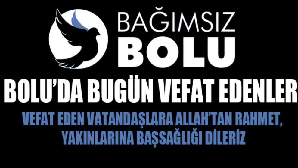 Bolu'da bugün vefat edenler- 15 Aralık Cuma