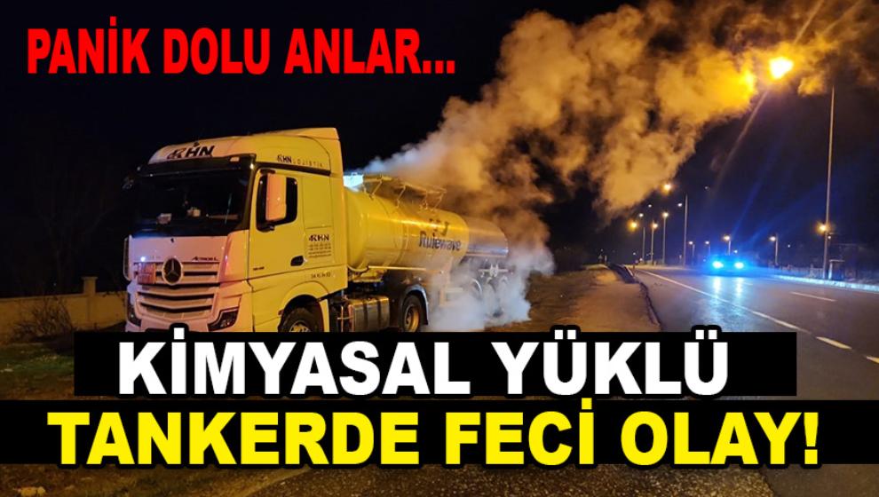 Bolu'da, kimyasal yüklü tanker panik yarattı