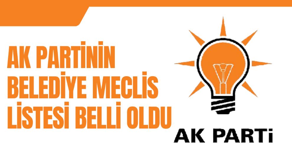 AK PARTİNİN BELEDİYE MECLİS LİSTESİ BELLİ OLDU