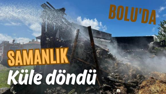 Bolu'da samanlık yangını çıktı