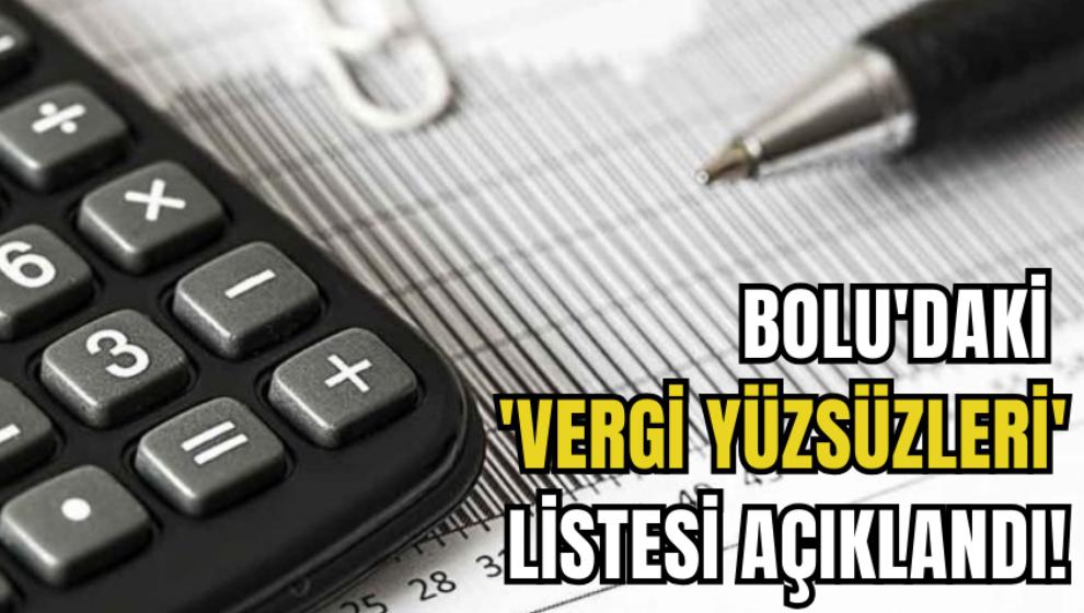 Bolu'daki 'Vergi Yüzsüzleri' listesi açıklandı!