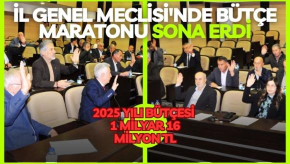 İL GENEL MECLİSİ'NDE BÜTÇE MARATONU SONA ERDİ, 2025 YILI BÜTÇESİ 1 MİLYAR 16 MİLYON TL