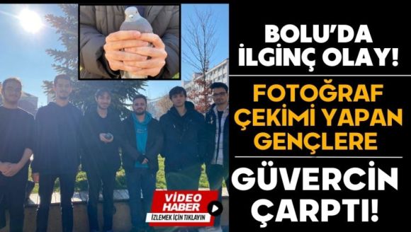 BOLU'DA FOTOĞRAF ÇEKİMİ YAPAN GENÇLERE GÜVERCİN ÇARPTI!