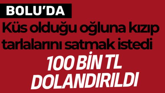 Bolu'da küs olduğu oğluna kızıp tarlalarını satmak istedi, 100 bin TL dolandırıldı