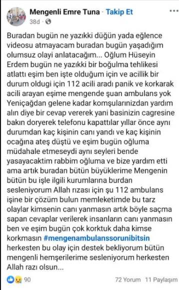 Mengen'de 11 yaşındaki çocuk ölümden döndü