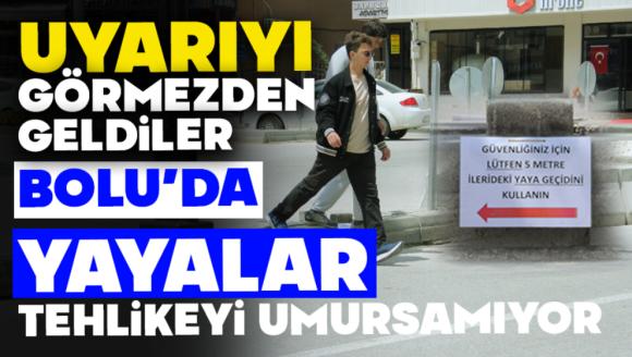 Uyarıyı Görmezden Geldiler: BOLU'DA YAYALAR TEHLİKEYİ UMURSAMIYOR