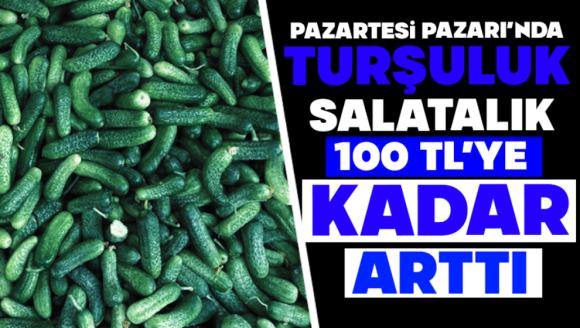 Pazartesi Pazarı'nda Turşuluk Salatalık 100 TL'ye Kadar Çıktı