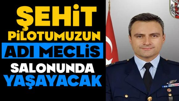 Şehit Pilotumuzun Adı Meclis Salonunda Yaşayacak