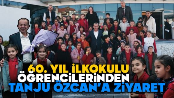 60. Yıl İlkokulu Öğrencilerinden Başkan Özcan'a Ziyaret