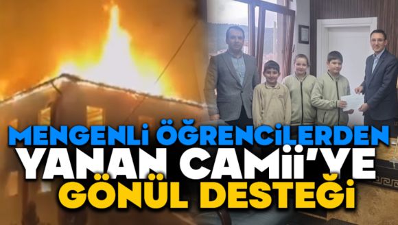 Mengenli Öğrencilerden Yanan Camii'ye Gönül Desteği