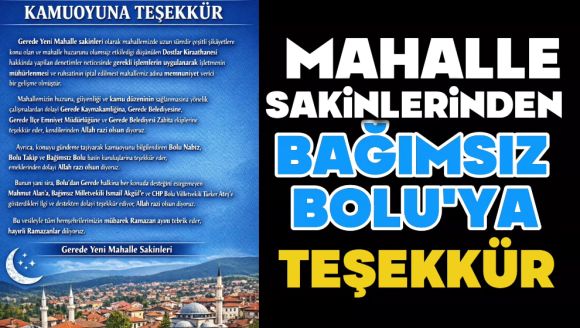 Mahalle Sakinlerinden Teşekkür