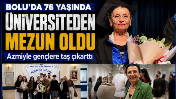 Bolu'da 76 Yaşında Üniversite Diploması Aldı, Mezuniyet Törenine Damga Vurdu