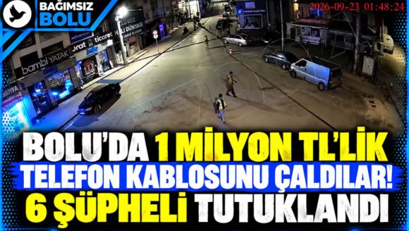 Bolu'da 1 milyon TL'lik telefon kablosunu çaldılar! 6 şüpheli tutuklandı